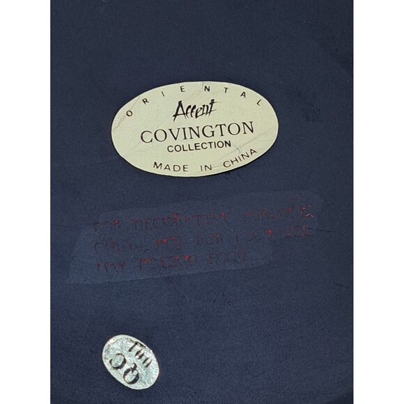 Oriental Accent Covington Collection Decorative Plate Red Floral with Gold Trim - Picture 7 of 8